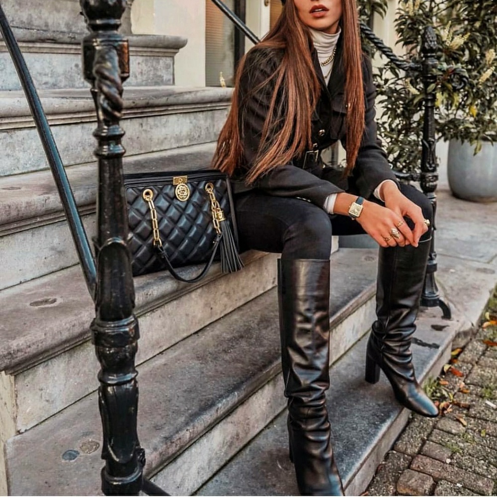 ZARA OVER-THE-KNEE HIGH HEEL BOOT - Picture 7 of 8